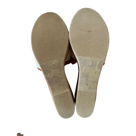 Coach Jazmin Cork Wedge Sandal size 9B Cream Brown - Picture 13 of 13
